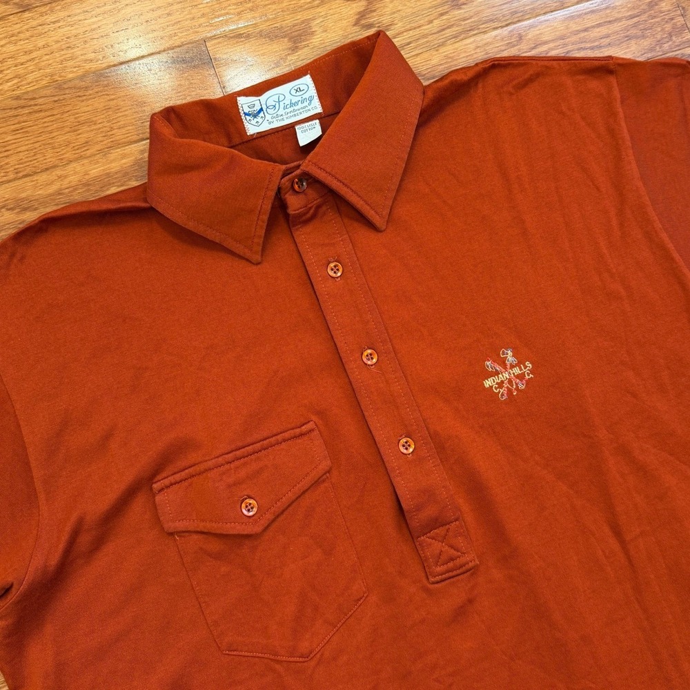 Vintage Pickering Indian Hills Country Club Golf Polo Shirt Fits Mens Large 90s